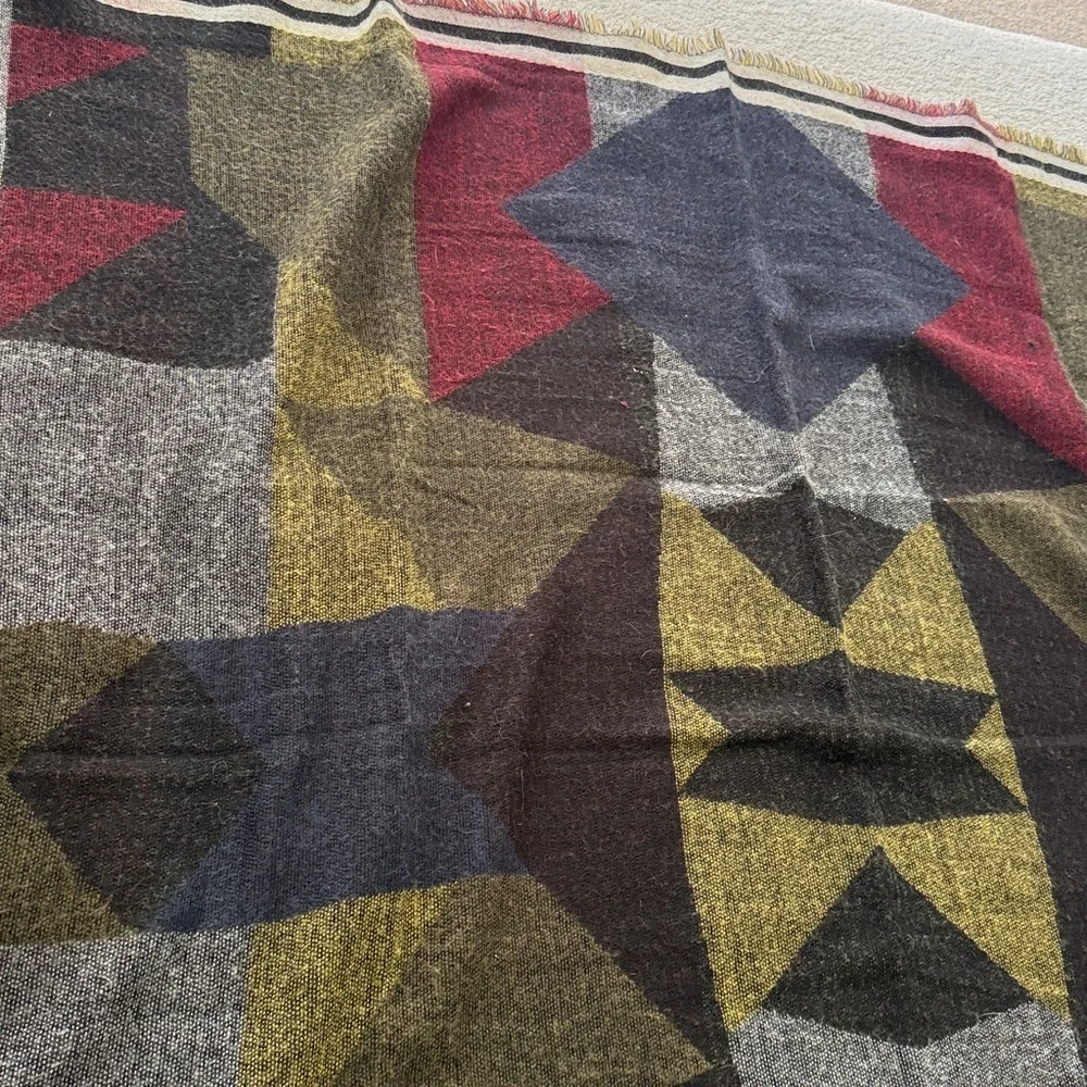 Zara geometric Danish Modern MCM style vibe large size square 53” x 53” versatil